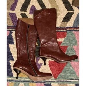 Gorgeous $600 Cydwoq Boots Patrol Tall Sz 40 USA Hand Made Kitten Heel Side Zip